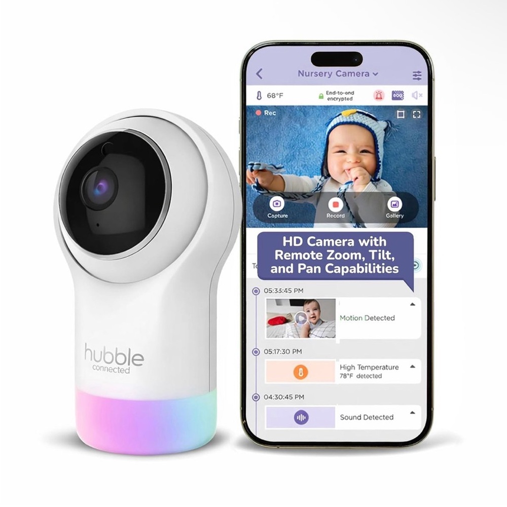 New Hubble Connected Nursery Pal Glow Smart Connected, Wi-Fi Baby Monitor,
